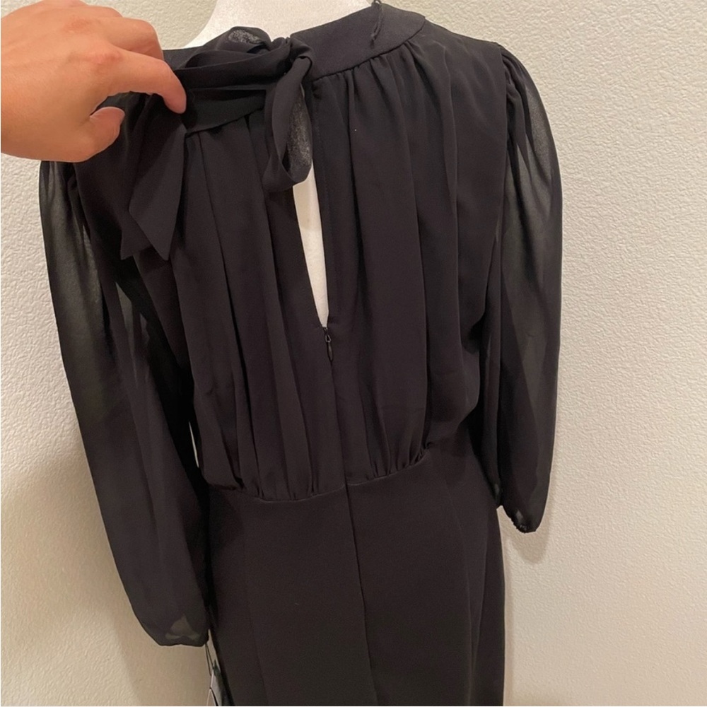 Adrianna Papell Black Chiffon & Crepe Sheath Dress Size 10 NWT - Picture 7 of 9